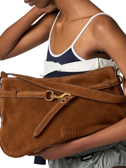 Miu Miu Aventure Suede Shoulder Bag