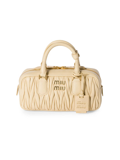 Miu Miu Arcadie Matelassé Nappa Leather Top Handle Bag