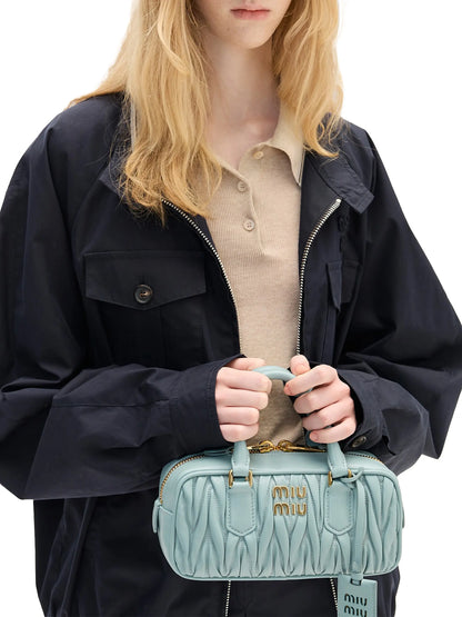 Miu Miu Arcadie Matelassé Nappa Leather Top Handle Bag