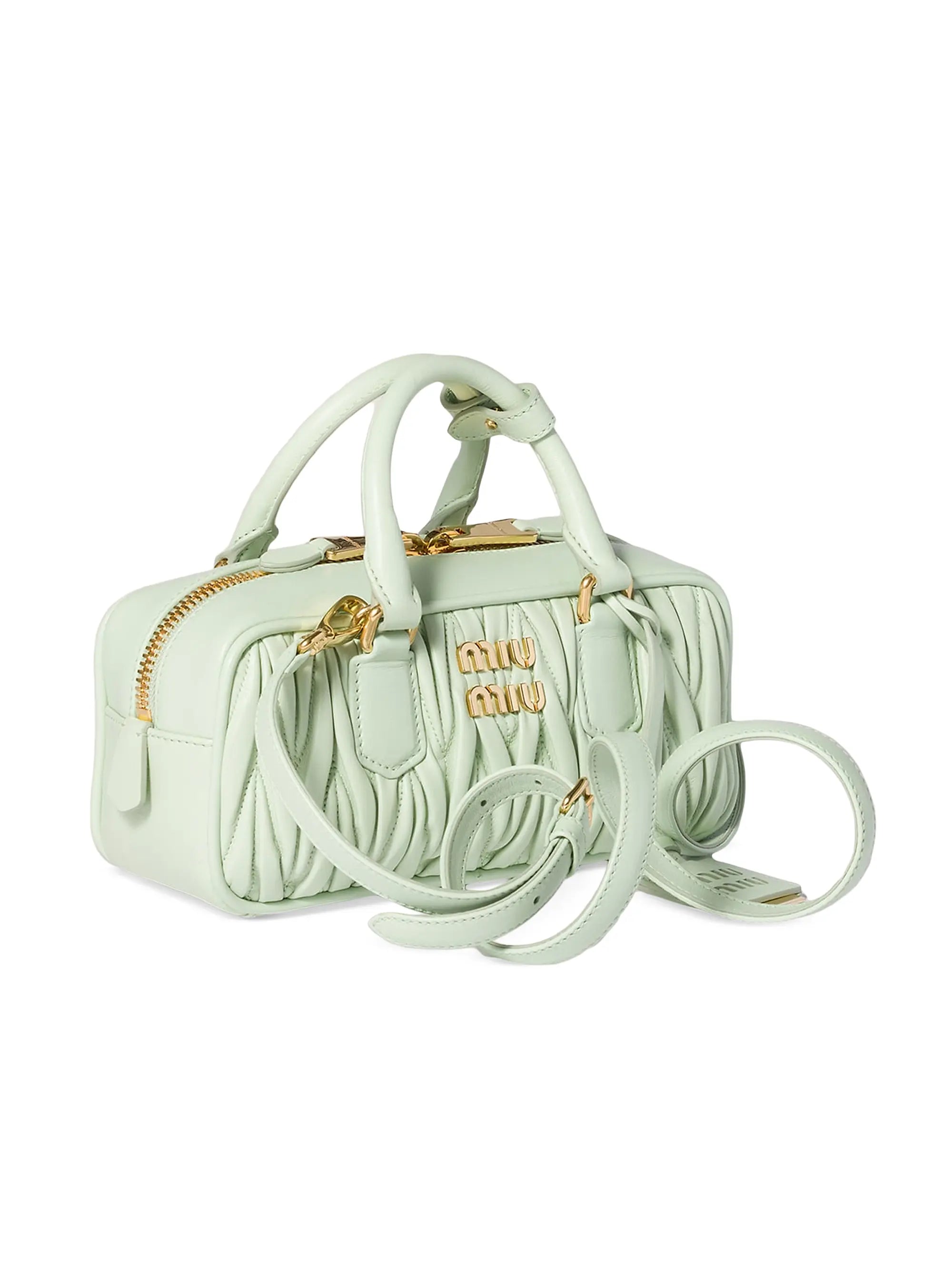 Miu Miu Arcadie Matelassé Nappa Leather Top Handle Bag