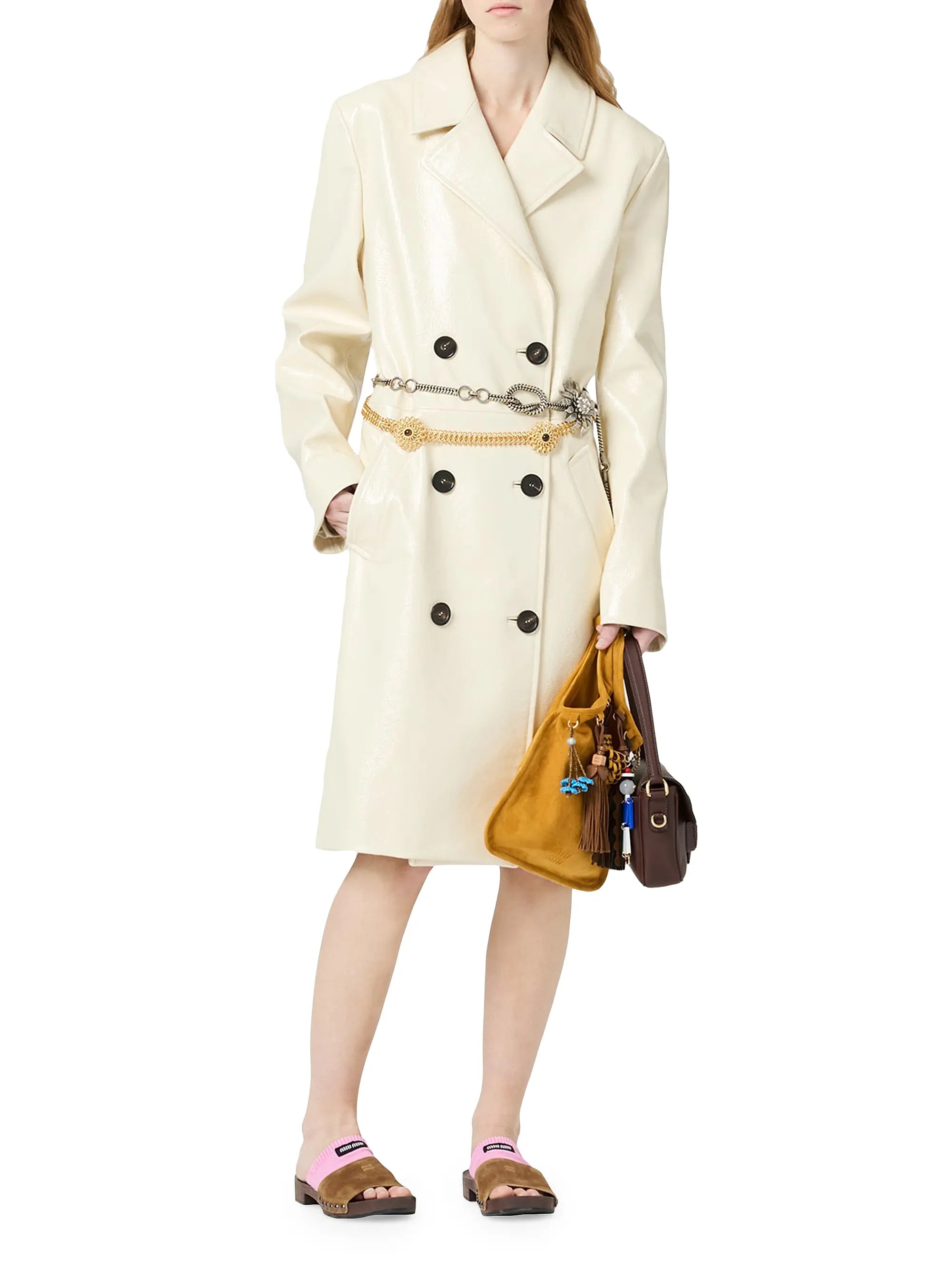 Miu Miu Suede Top Handle Bag with Trick