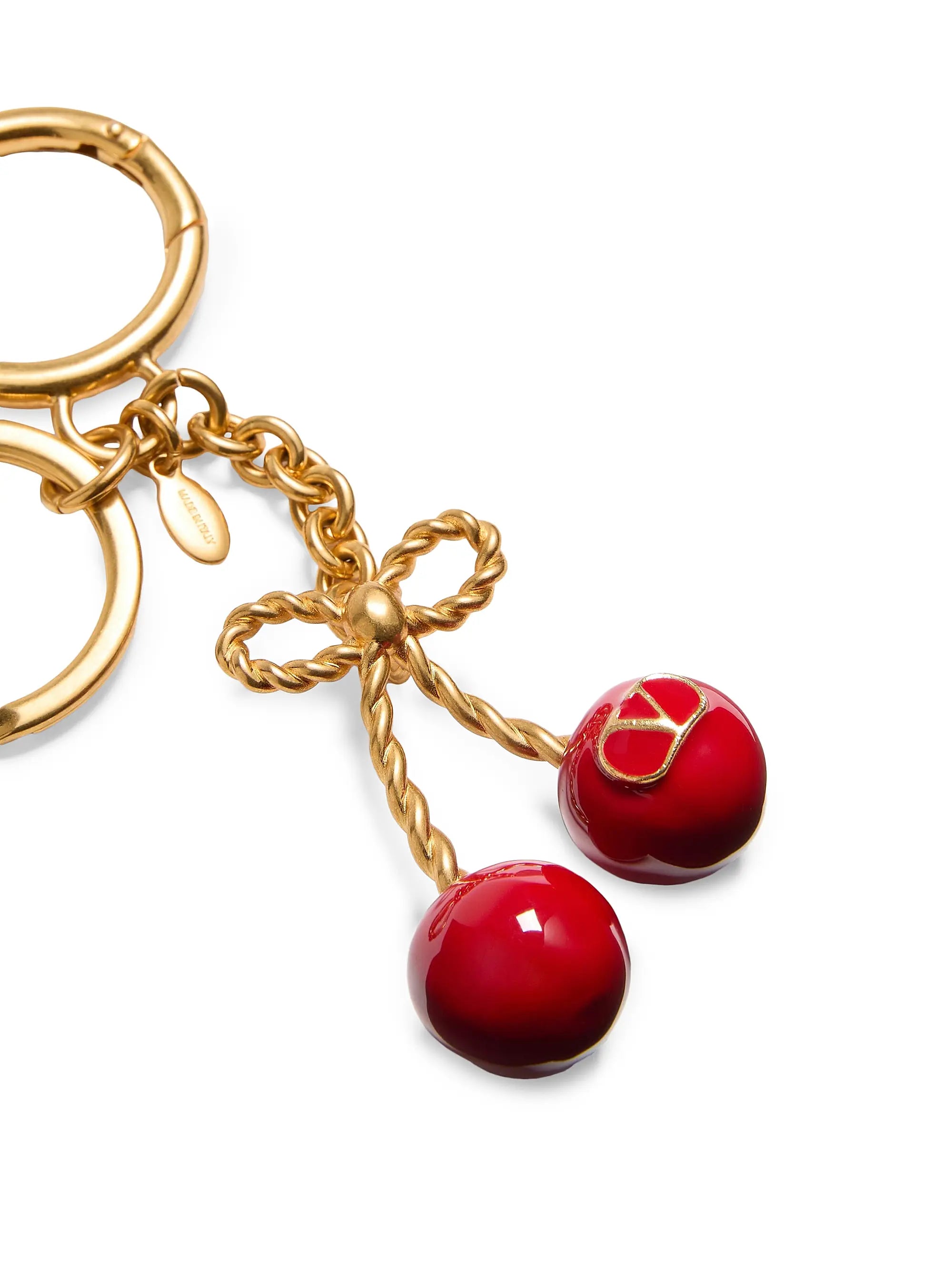 Valentino Garavani Chez Valentino Metal and Enamel Bag Charm with Key Ring