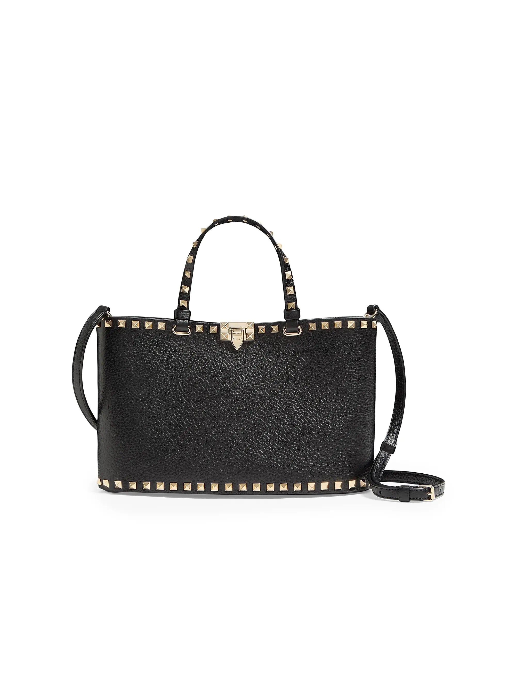 Valentino Garavani Rockstud Small Shopping Bag in Grainy Calfskin