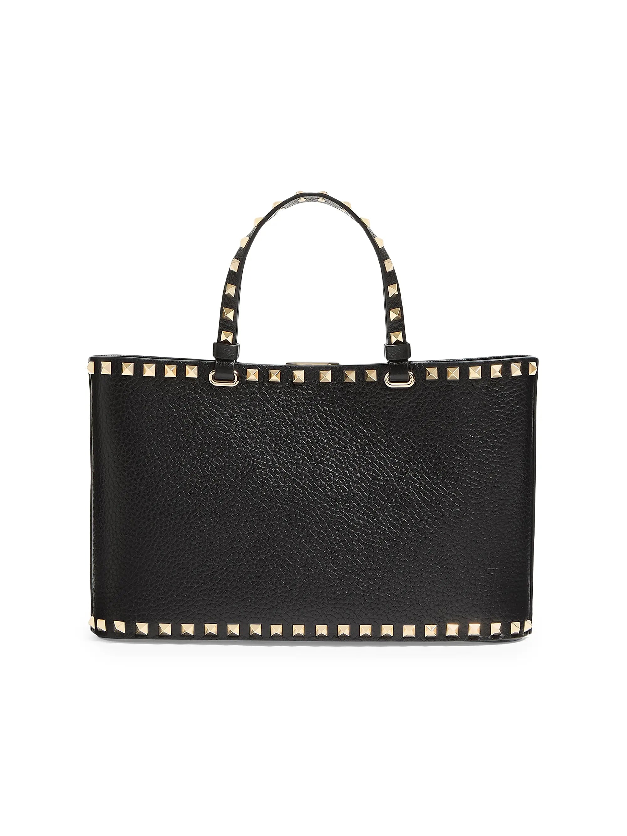 Valentino Garavani Rockstud Small Shopping Bag in Grainy Calfskin