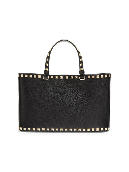 Valentino Garavani Rockstud Small Shopping Bag in Grainy Calfskin