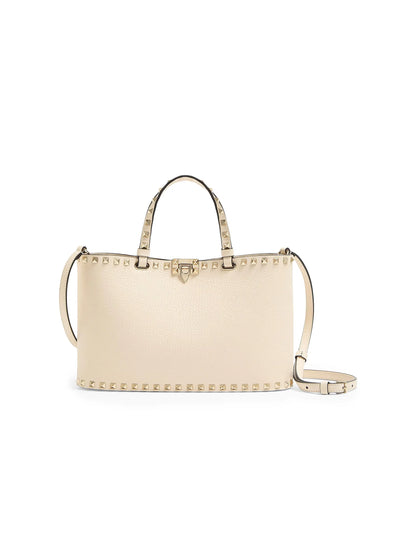 Valentino Garavani Rockstud Small Shopping Bag in Grainy Calfskin