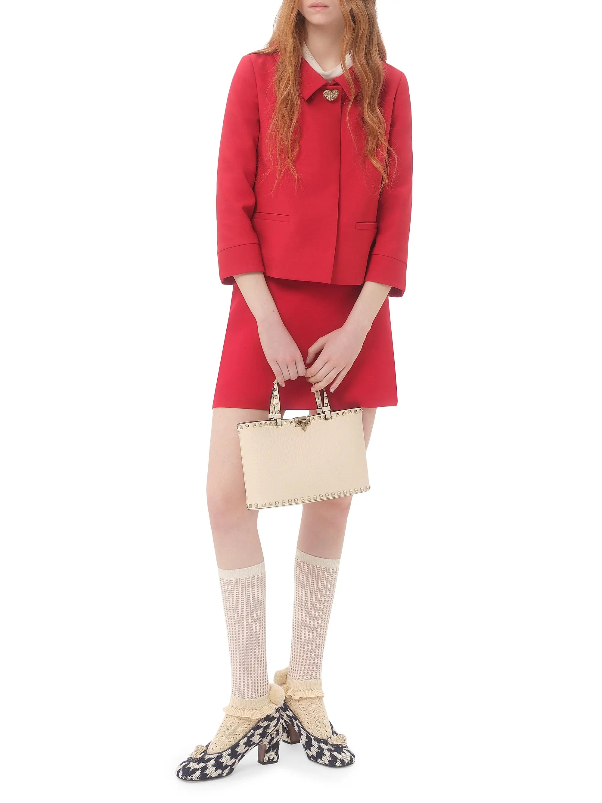 Valentino Garavani Rockstud Small Shopping Bag in Grainy Calfskin
