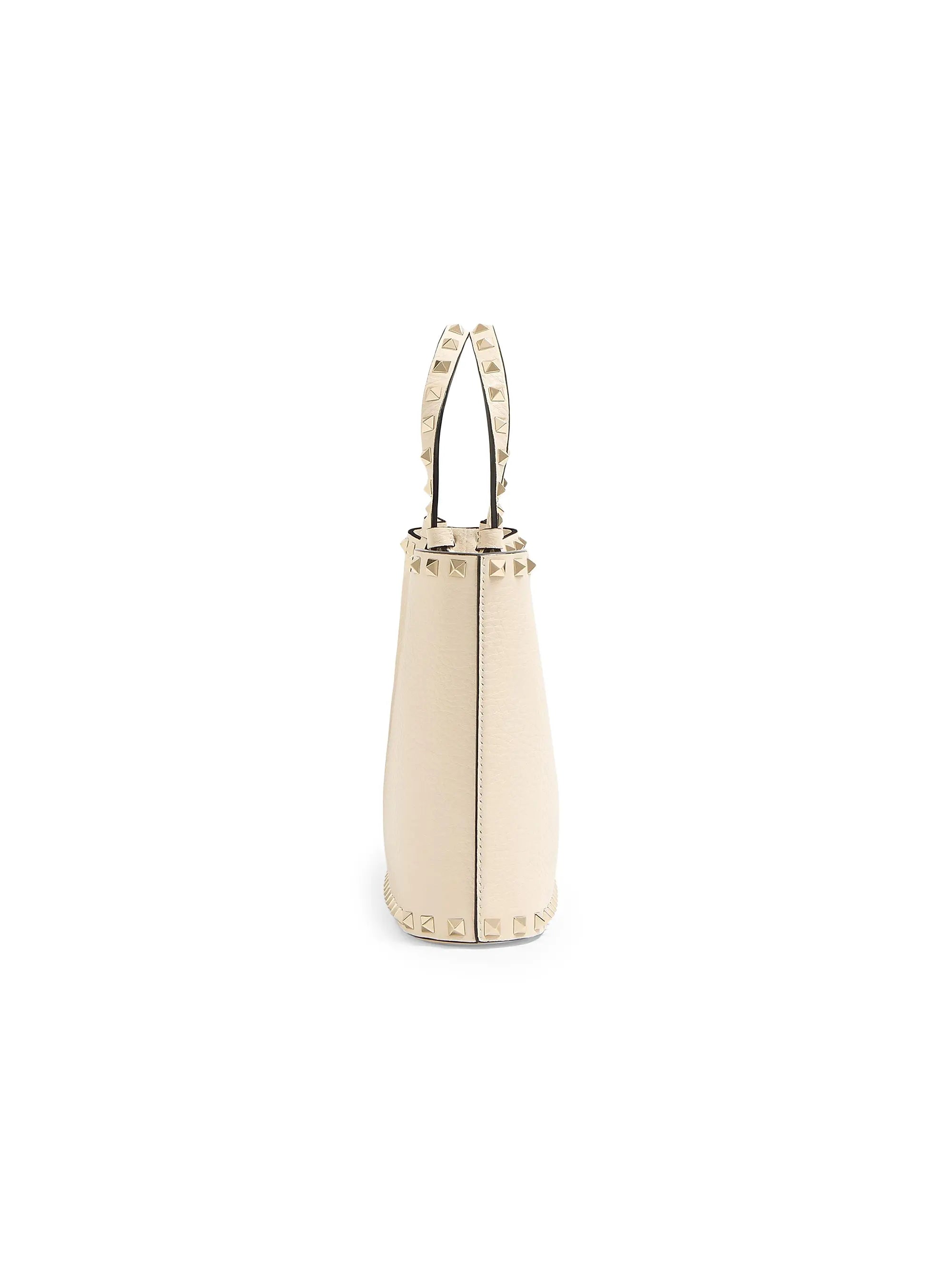 Valentino Garavani Rockstud Small Shopping Bag in Grainy Calfskin