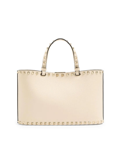 Valentino Garavani Rockstud Small Shopping Bag in Grainy Calfskin