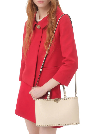Valentino Garavani Rockstud Small Shopping Bag in Grainy Calfskin