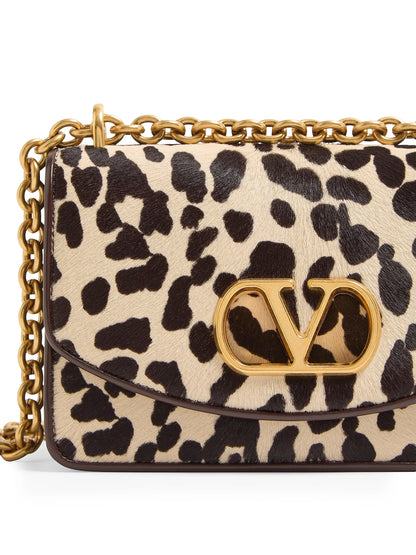 Valentino Garavani Vain Small Shoulder Bag in Pony Effect Calfskin