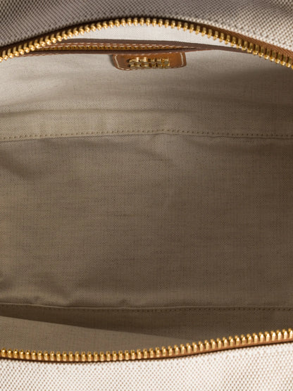 Miu Miu Beau Canvas and Leather Top Handle Bag