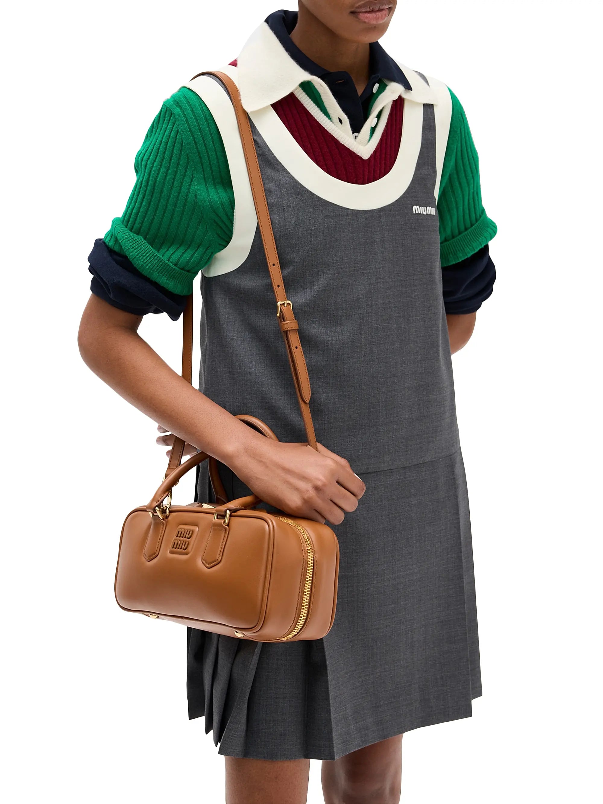 Miu Miu Arcadie Leather Top Handle Bag