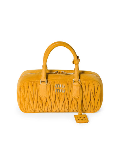 Miu Miu Arcadie Matelassé Suede Top Handle Bag