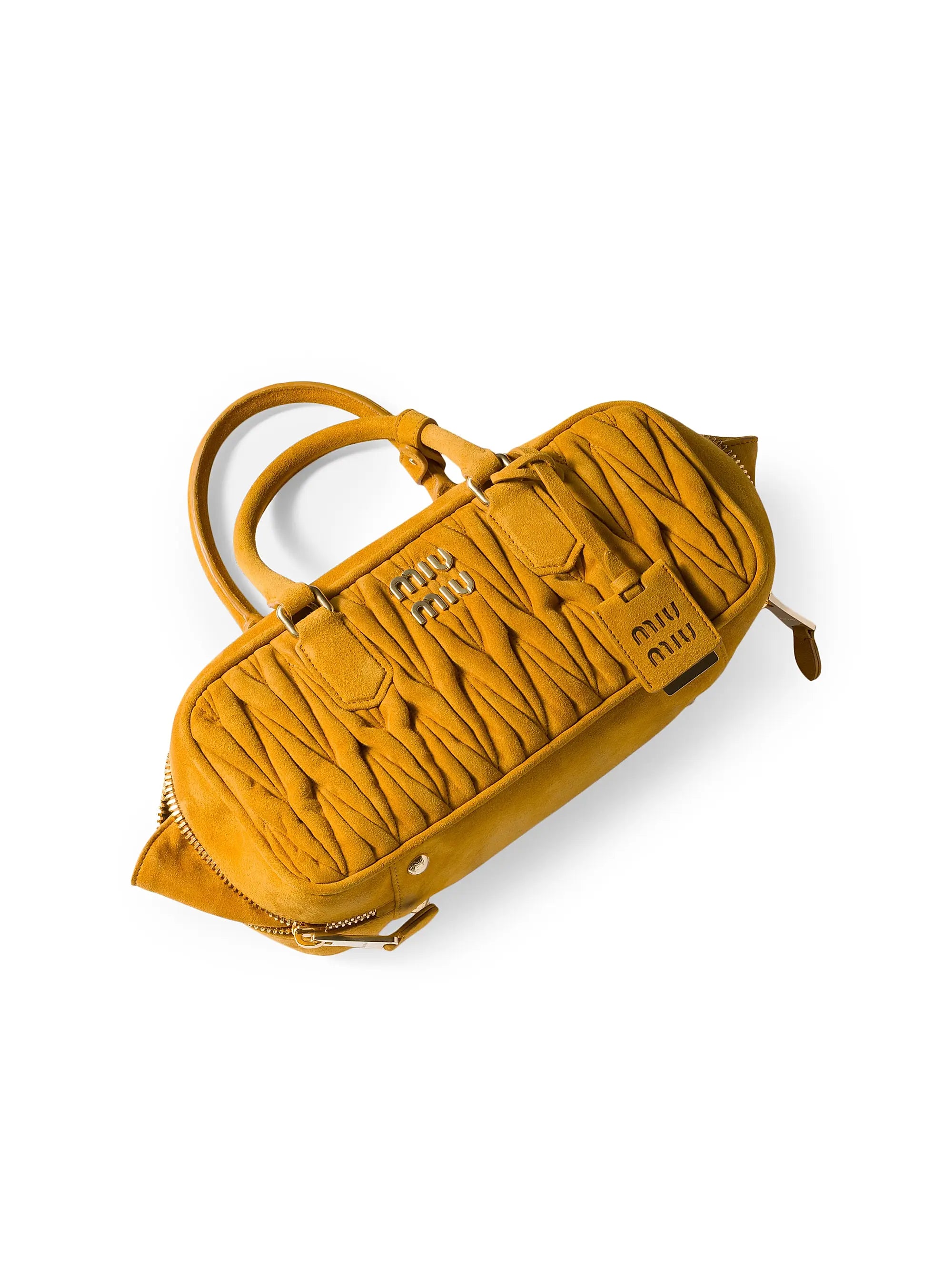 Miu Miu Arcadie Matelassé Suede Top Handle Bag