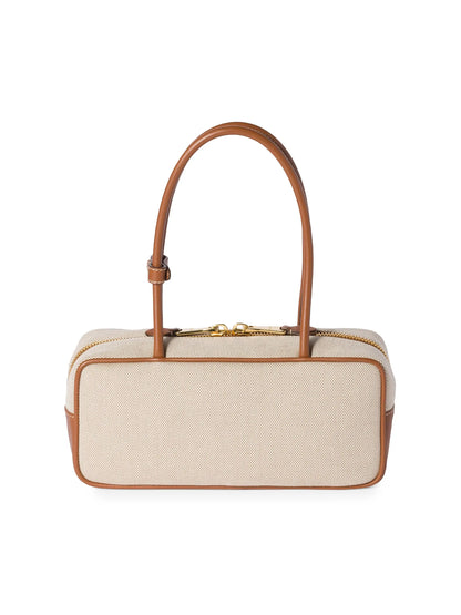 Miu Miu Beau Canvas and Leather Top Handle Bag