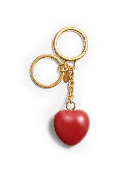 Valentino Garavani Coeur Royal Bag Charm with Key Ring in Metal and Enamel