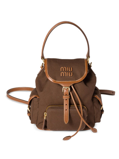 Miu Miu Canvas and Leather Backpack