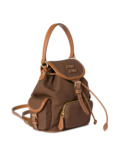 Miu Miu Canvas and Leather Backpack