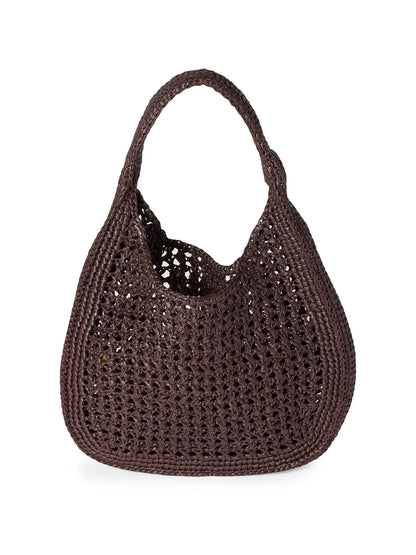 Miu Miu Raffia-Effect Woven Hobo Bag