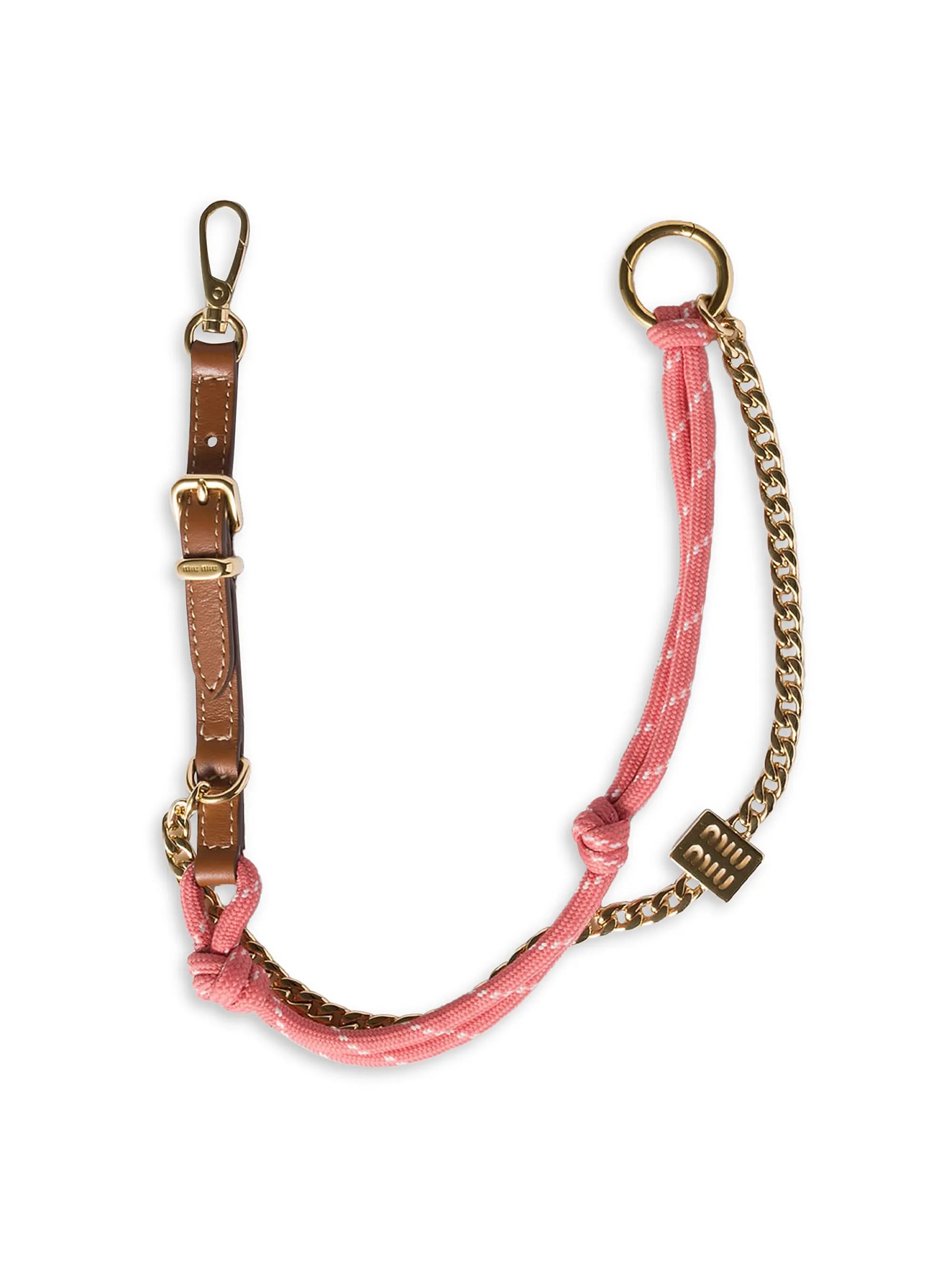 Miu Miu Leather, Cord, and Metal Trick Bag Accessory