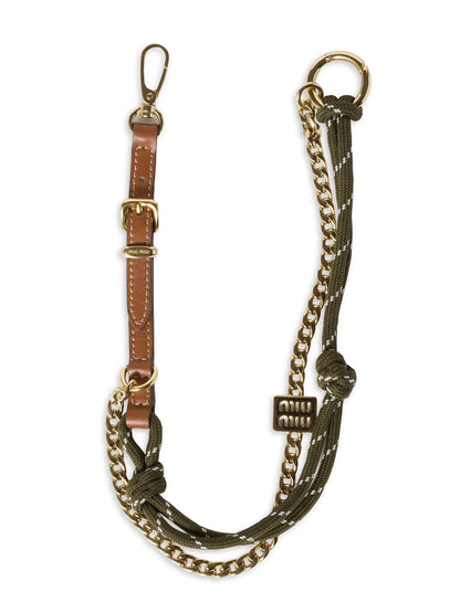 Miu Miu Leather, Cord, and Metal Trick Bag Accessory