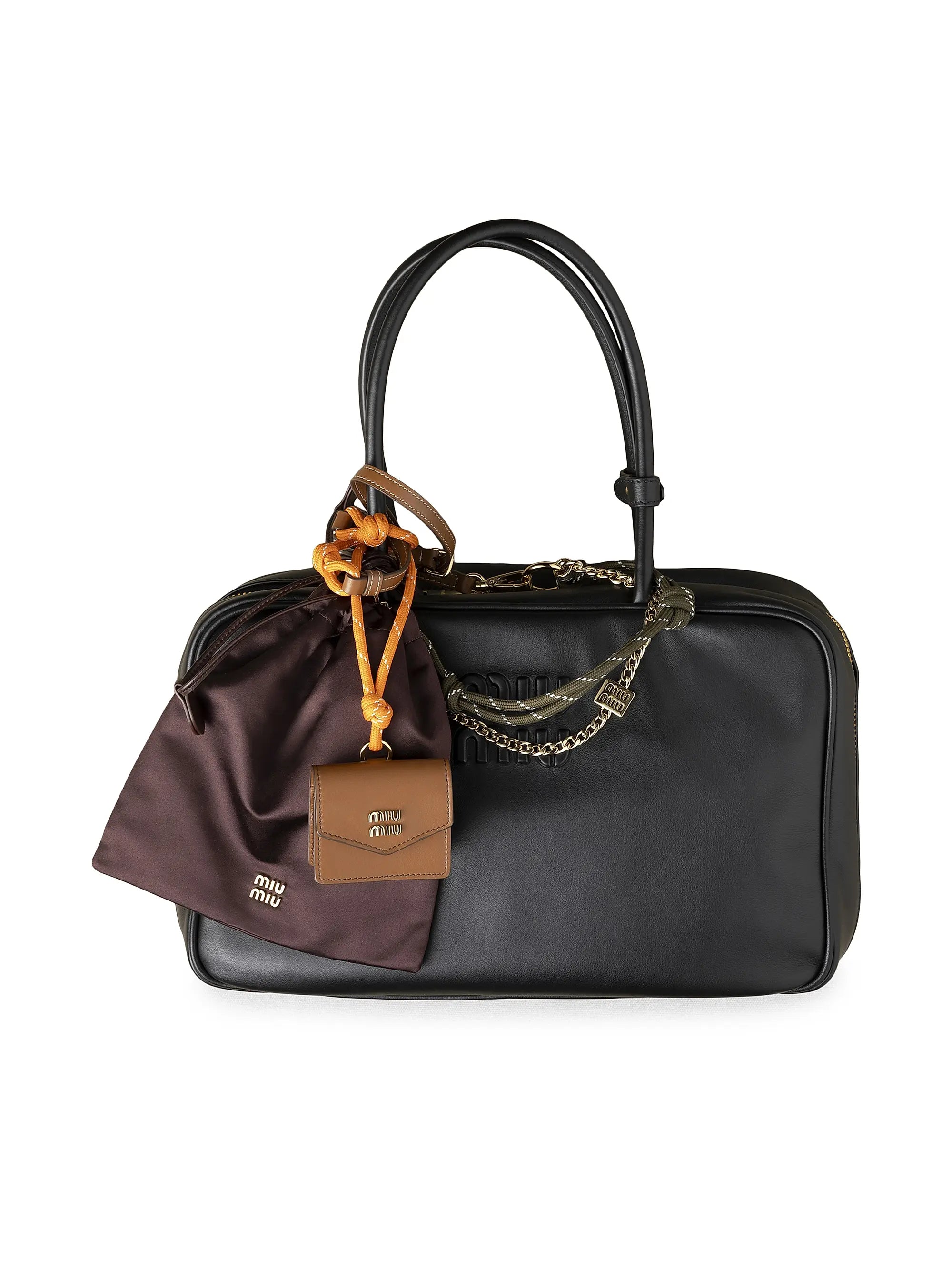 Miu Miu Leather, Cord, and Metal Trick Bag Accessory
