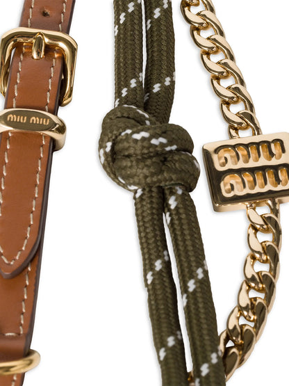 Miu Miu Leather, Cord, and Metal Trick Bag Accessory