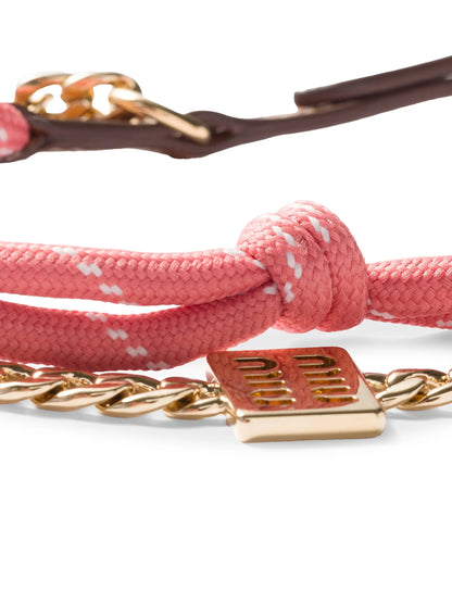 Miu Miu Leather, Cord, and Metal Trick Bag Accessory