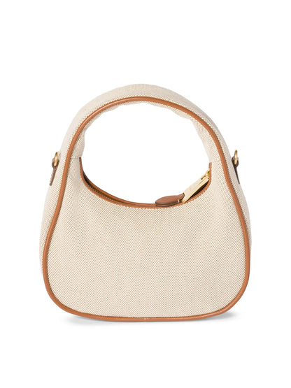 Miu Miu Wander Canvas and Leather Hobo Bag