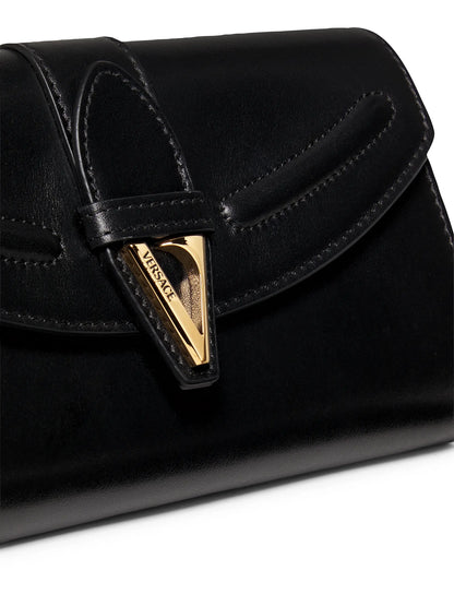 Versace V-Logo Leather Wallet-On-Chain Bag