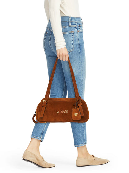 Versace Suede Shoulder Bag