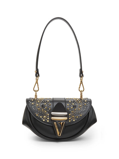 Versace Virtus Leather Small Shoulder Bag