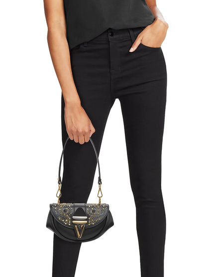 Versace Virtus Leather Small Shoulder Bag