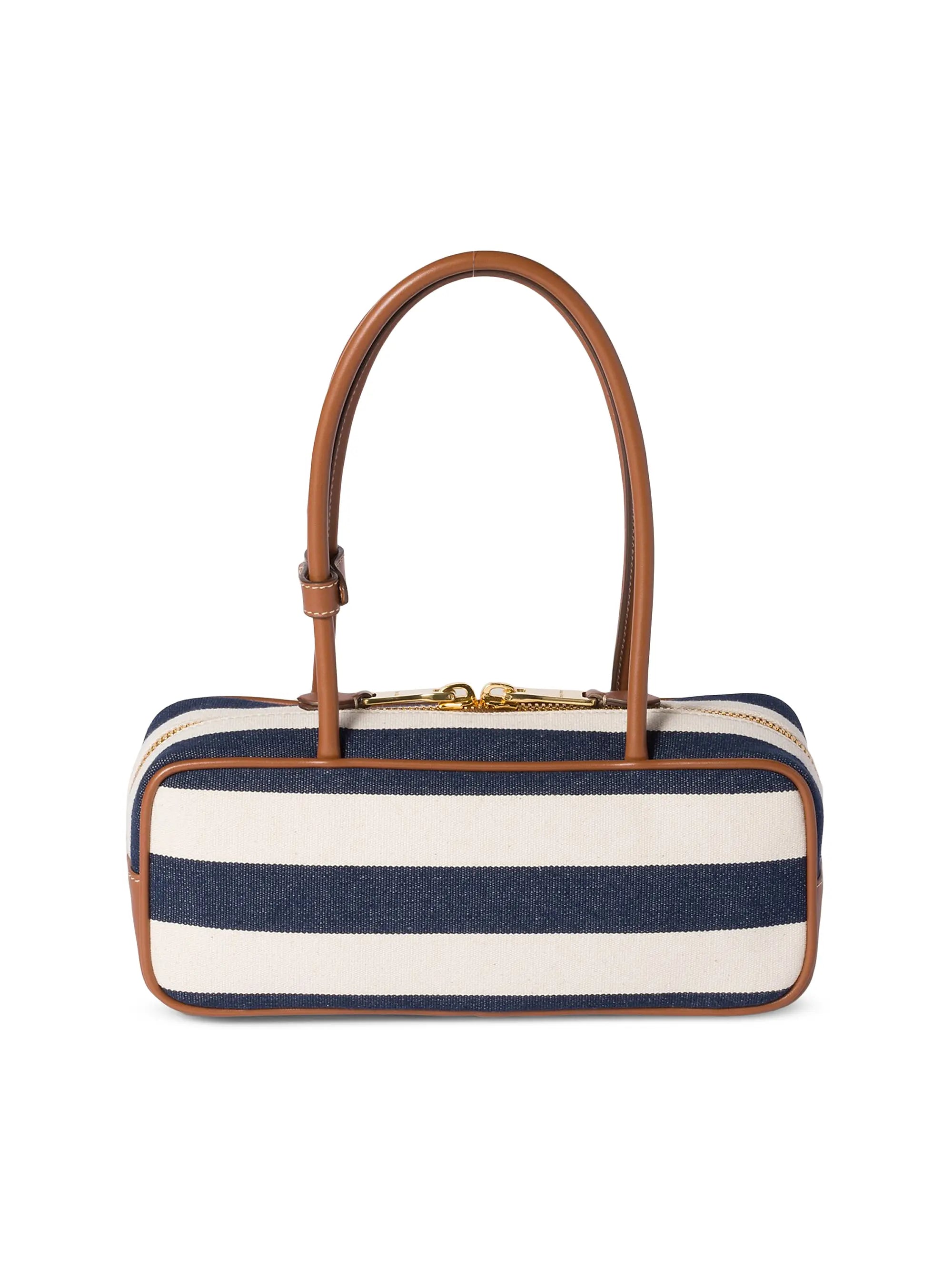 Miu Miu Beau Canvas and Leather Top Handle Bag
