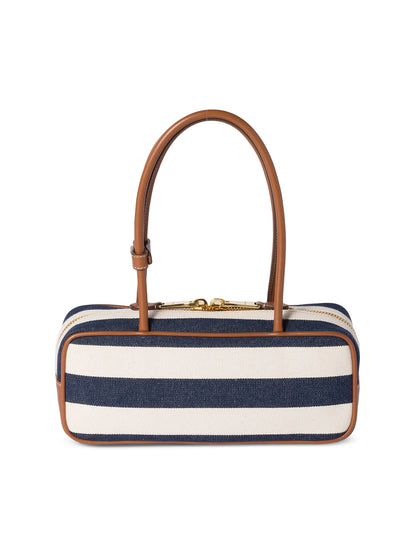 Miu Miu Beau Canvas and Leather Top Handle Bag