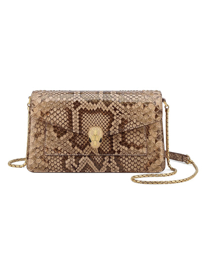 BVLGARI Serpenti Forever Snakeskin-Embossed Leather Shoulder Bag