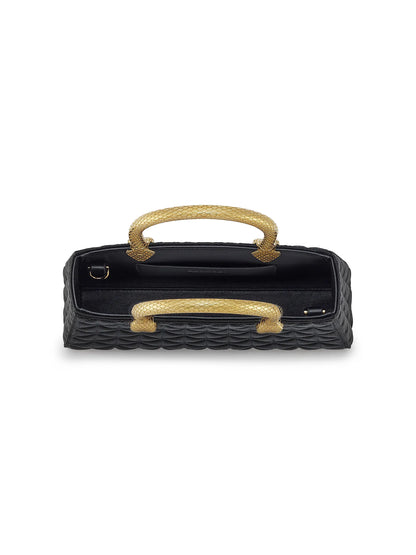 BVLGARI Serpenti Textured Satin Top Handle Bag