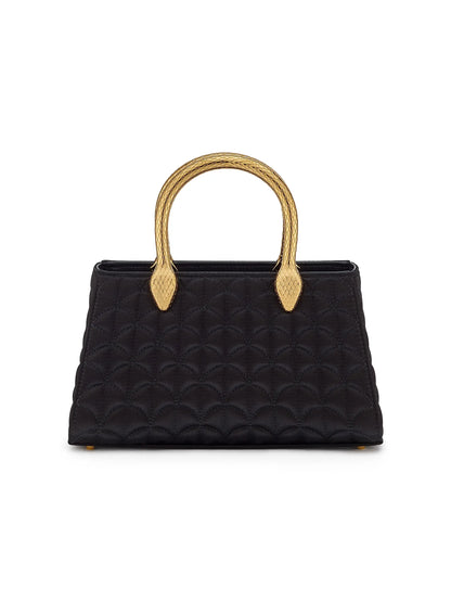 BVLGARI Serpenti Textured Satin Top Handle Bag