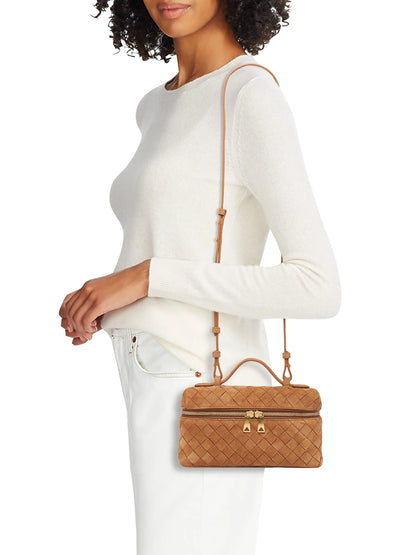 Bottega Veneta Bang Bang Intrecciato Suede Crossbody Vanity Case Bag