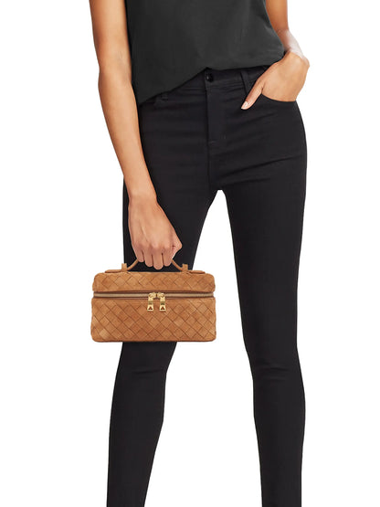 Bottega Veneta Bang Bang Intrecciato Suede Crossbody Vanity Case Bag