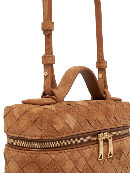 Bottega Veneta Bang Bang Intrecciato Suede Crossbody Vanity Case Bag