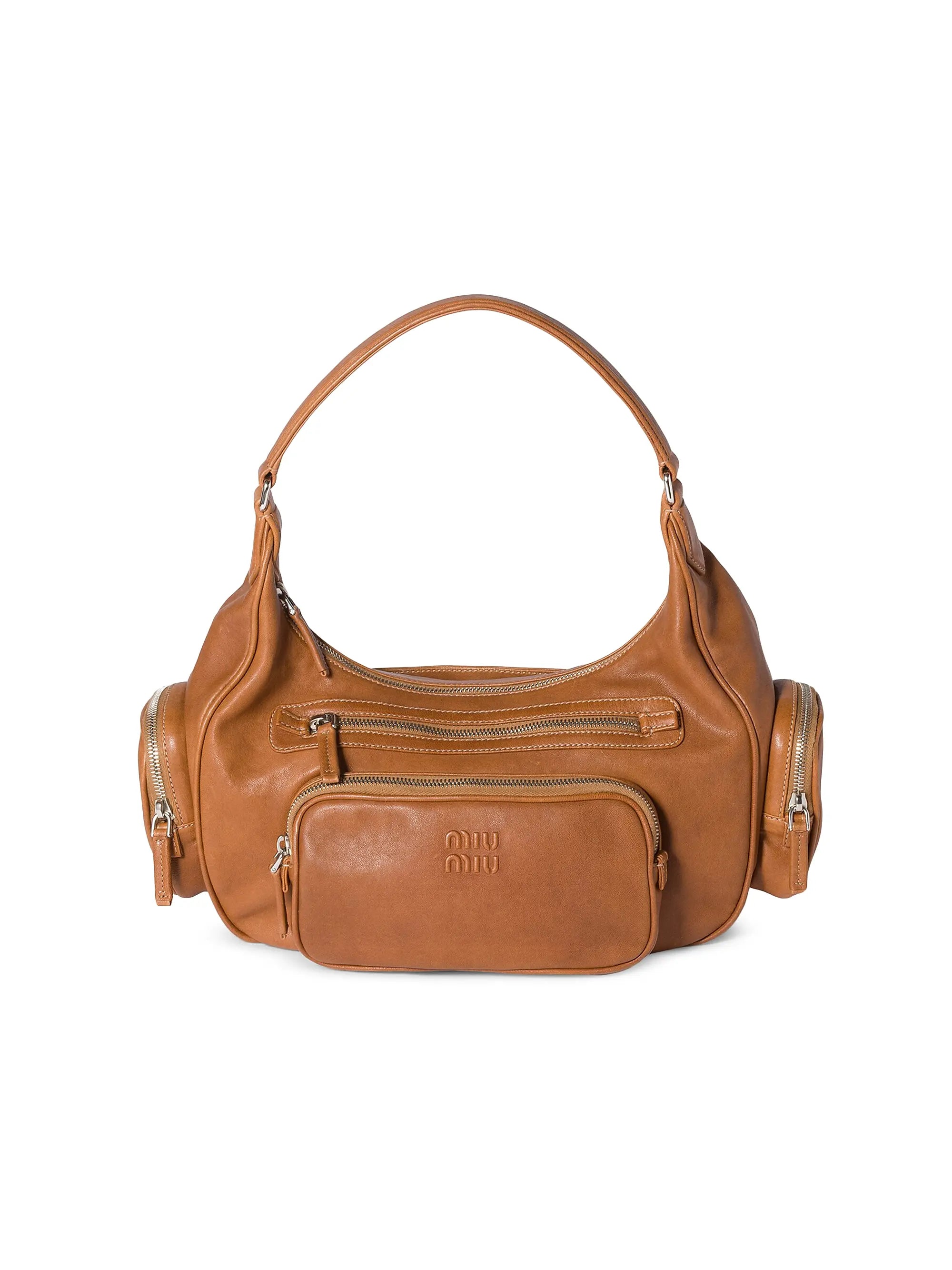 Miu Miu Pocket Nappa Leather Shoulder Bag