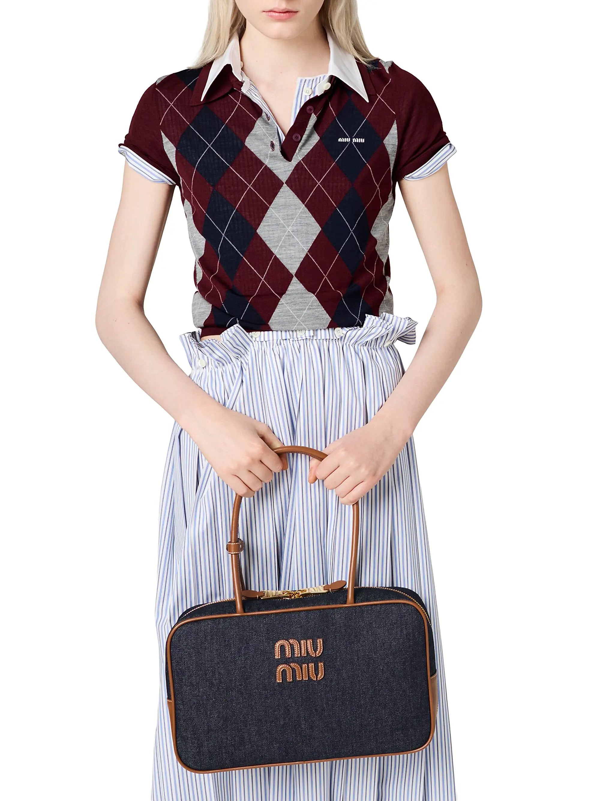 Miu Miu Beau Denim Top Handle Bag