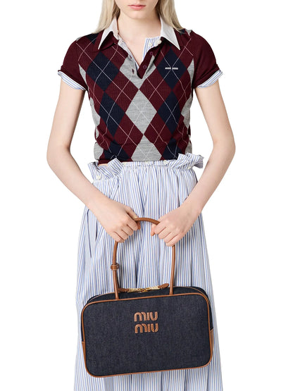 Miu Miu Beau Denim Top Handle Bag