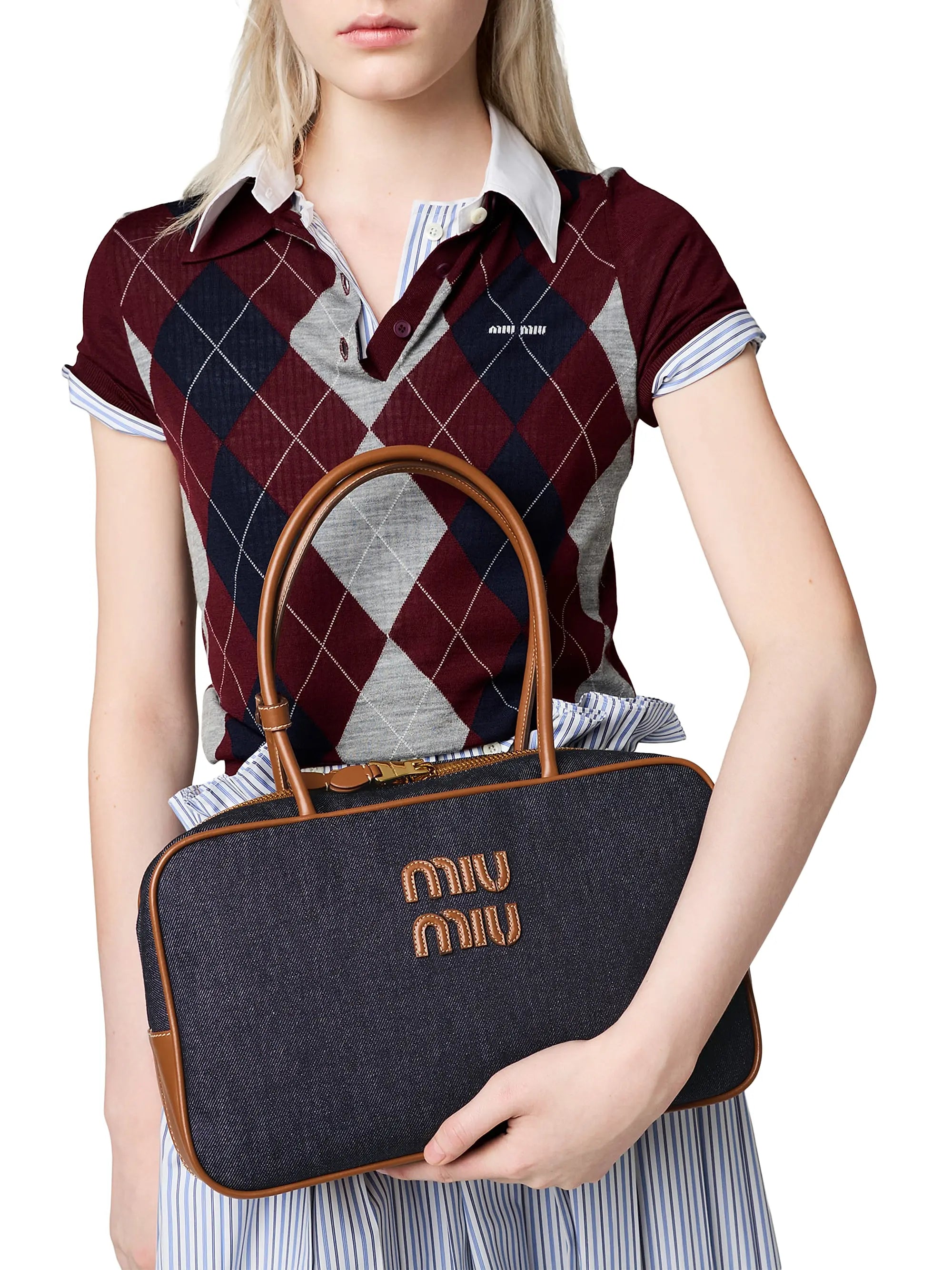 Miu Miu Beau Denim Top Handle Bag