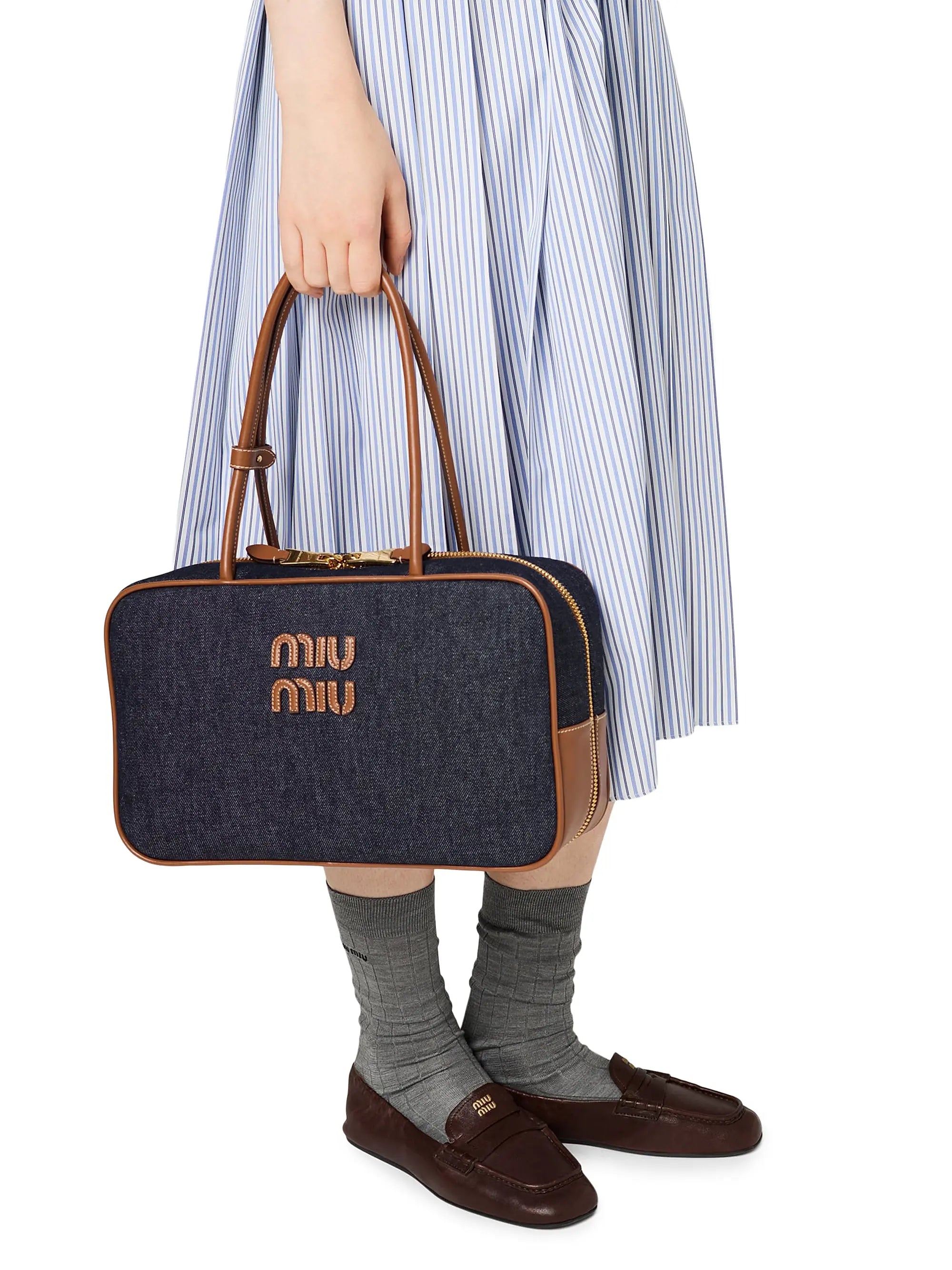 Miu Miu Beau Denim Top Handle Bag
