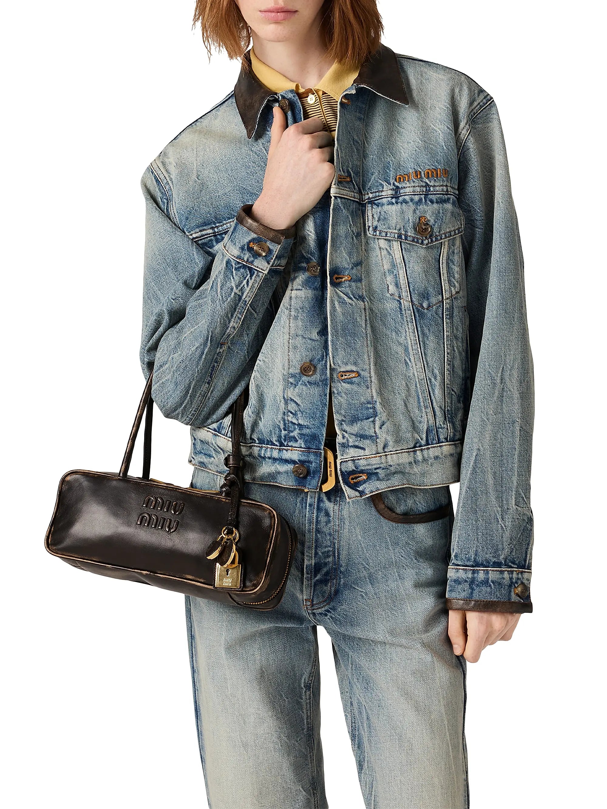 Miu Miu Beau Nappa Leather Top Handle Bag