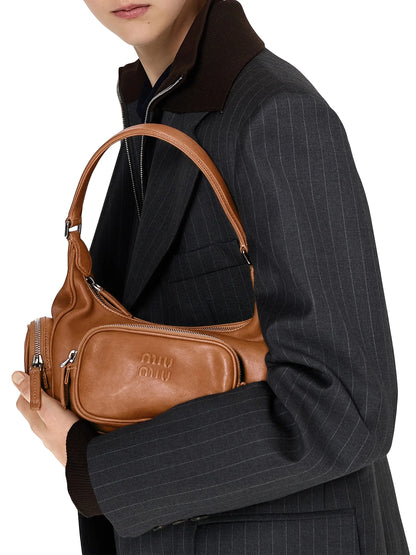 Miu Miu Pocket Nappa Leather Shoulder Bag