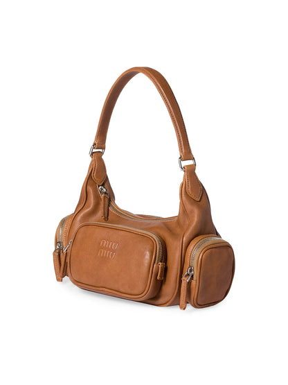 Miu Miu Pocket Nappa Leather Shoulder Bag
